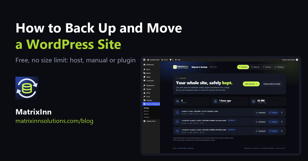 How to Back Up and Migrate a WordPress Site (Free, No Size Limit)