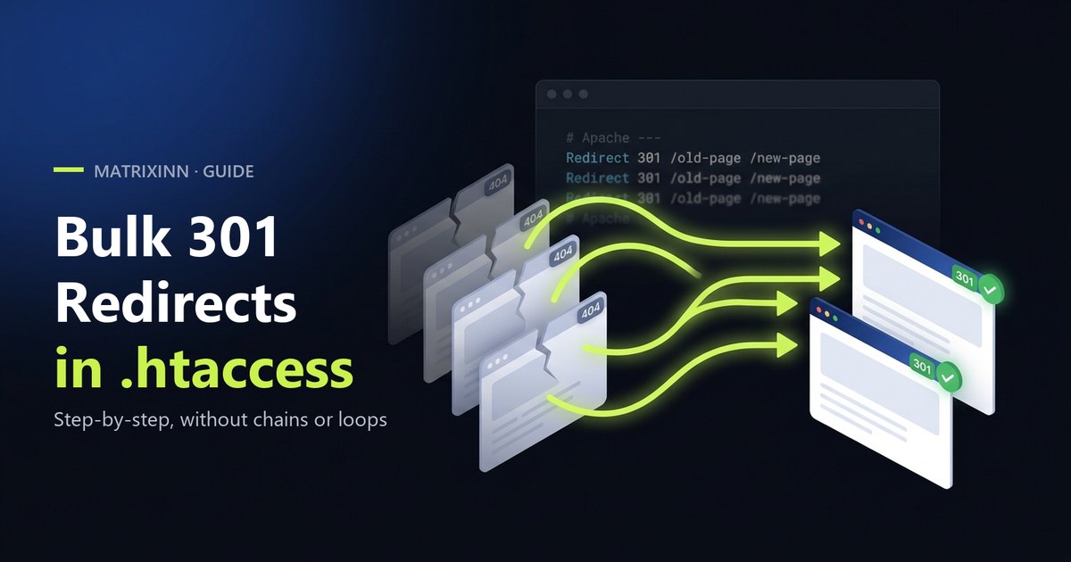 Bulk 301 Redirects in .htaccess: A Step-by-Step Guide