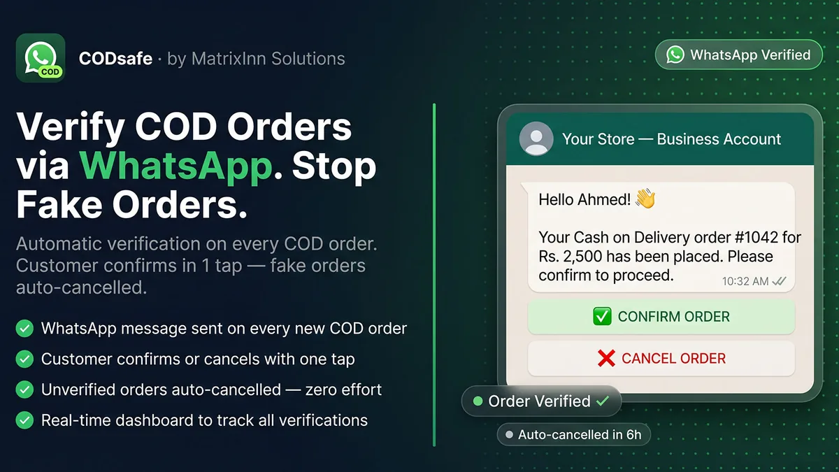 Verify COD orders via WhatsApp and stop fake orders automatically